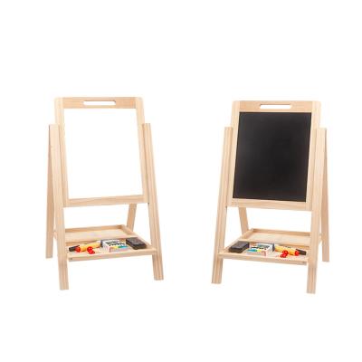 China Double-Sided Drawing Board Children's Wooden Drawing Board Can Lift Bracket Paint Trace Board Magnetic Blackboard White Board for sale