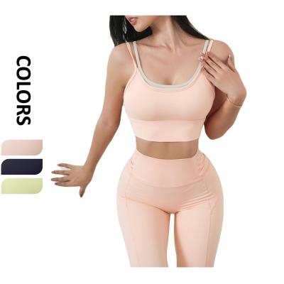 China BBZC2152 Women's Breathable Yoga Set Contrast Color Fitness Sportswear Women Set for sale