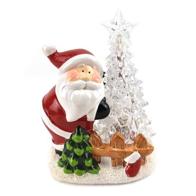 China Shape 2021 New Christmas Craft Supplies Resin Christmas Santa Claus Tree Arts And Crafts Gifts for sale