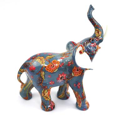 China Resin Sculpture Multi Color Europe Elephant Statue Decoration Craft Animal Sculpture for sale