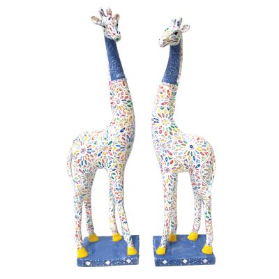 China Cheap Resin Sculpture Europe Fengshui Giraffe Home Room India Floral Paper Decoration for sale