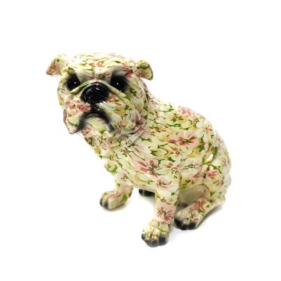 China Europe beautiful garden home decorate resin figurine sitting dog statue for sale for sale