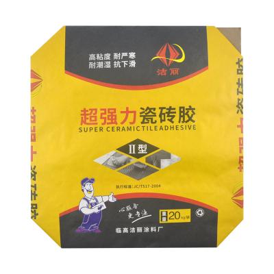 China Multiwall Paper External Valve Sack 20kg Tile Grouts Packing Custom Printed for sale