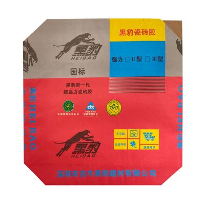 China Offset Printing 20kg Kraft Paper Laminated Bags Heat Seal For Cement Packing for sale