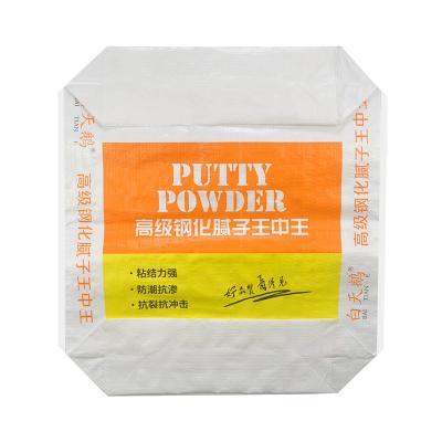 China Customized Laminated PP Woven Bag 20kg Block Bottom for Putty Powder Packing for sale