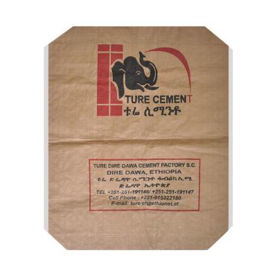 China Polypropylene PP Cement Bags with Valve Water Resistant Gravure Printing 50kg for sale