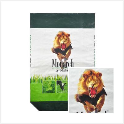 China Woven Polypropylene Bag Square Bottom 25kg ,  Animal Feed Sacks Customized Logo for sale