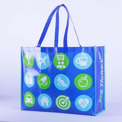 China Customized Bopp Laminated woven shopping sack bags，Polypropylene Woven shopping Bag for sale