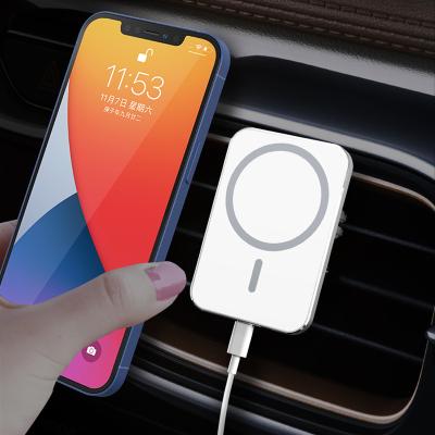 China 2021 Main Products Mobile Phone Charger 15w Fast Car Magnetic Wireless Phone Holder Qi Magnetic Safe Car Wireless Charger For Iphone 12 for sale