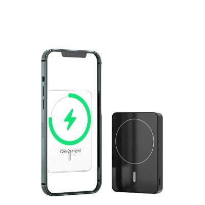 China New Arrival Magnetic Fast Charging Mini Portable 5000mah 15W Magnet Charger Power Bank Wireless Charging Support For Iphone 12 13 Mini Pro for sale