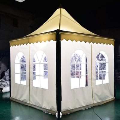 China Diagonal Bracing Type Chinese Powder Coated Frame Windproof White Pagoda Tent 5x5m Pagoda Tent Pavilion for sale