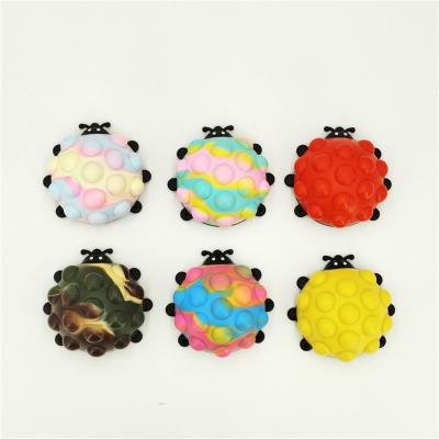 China Silicone 2 in 1 Ladybird 3D Sounds Ball Squidopop Squeeze Bubble Pinch Poppin Balls Anti-stress Duct Sensory Toy for sale