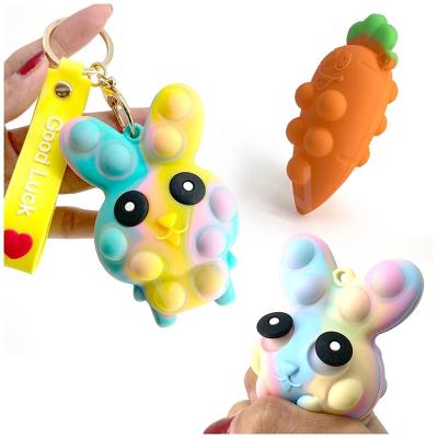 China Stylish 3D Worry Relief Stress Reliever Jumps Pinch Ball Push Snap Bubble Rabbit Carrot Balls Anti-Stress Duct Restless Person Toys for Easter Easter Gifts children adult for sale