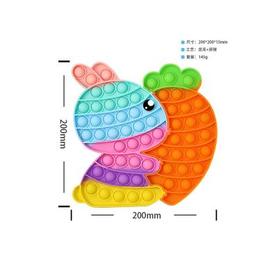 China Relieve Simple Sensory Stress Relief Dimple Poppet Push Bubbles Popper Easter Bunny Basket Bunny Carrot Pops Fidget Stress Toys for sale