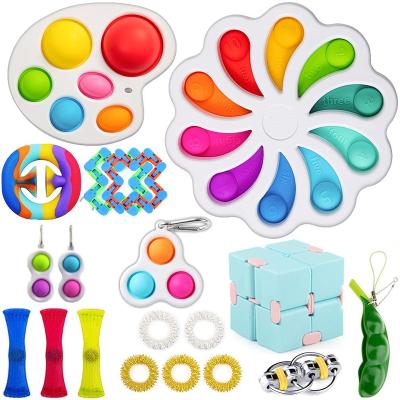 China Pushing Snapper Toy Set For Amazon 18Pcs Sensory Relaxation Pushing Person Toys Set Popular Push Snap Pack For Adults Simple Relaxation Anti-Anxiety Tools 'children for sale