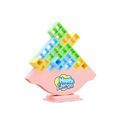 China Plastic Balance Blocks Puzzle Brain Teaser Toy Toddler Rainbow Building Stacking Jigsaw Russian Block Tower Game Gift Toys for sale