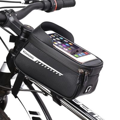 China Bicycle Frame Mounted Pack Mountain Bag Waterproof Bicycle Tube Frame Cycling Front Cycling Bag 21*9*10.5cm for sale