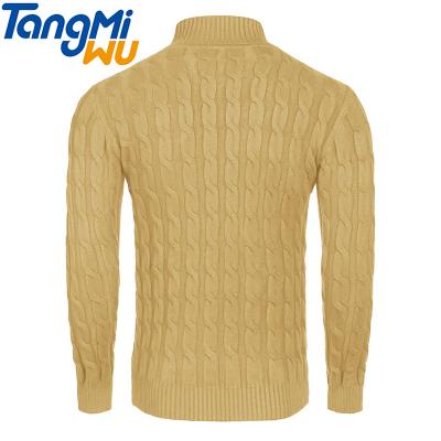 China TMW Solid Color Men Cotton Sweater Turtle Neck Sweater Jacquard Sweater Breathable Warm Long Sleeve Knitted Sweater for sale