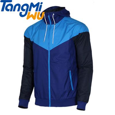 China Custom Patchwork Color Block Anorak Men's QUICK DRY Jacket Zipper Coat Outdoor Hooded Rain Jacket for sale