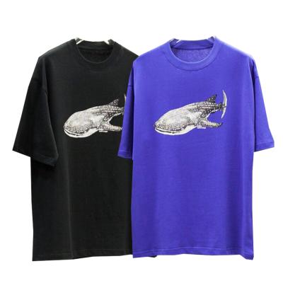 China Wholesale High Quality Animal Logo Letter Whale Sleeves Shorts Cotton Anti-wrinkle Factory Custom Luxury Men's T-shirt Printing for sale