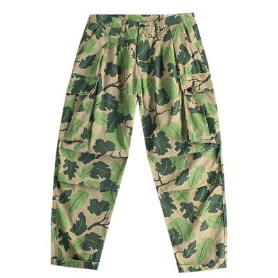 China Wholesale Loose Fashion Big Pocket Cotton Spring Anti-pilling Straight Vintage Washed Camouflage Cargo Pants Men for sale