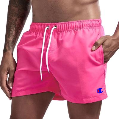 China wholesale Anti-wrinkle running beach shorts running polyester men striping abbreviations men with letter printing for promotion beach shorts for sale