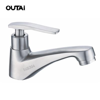 China Metered Faucets Hot Sale Bathroom Accessories Deck Mounted 304 Stainless Steel Sanitary Ware Faucet Single Cold Faucet for sale