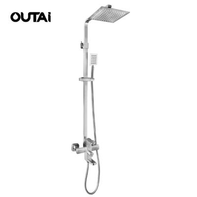 China Bathroom Thermostatic Antique Stainless Style Mixer Taps Bathtub Faucet Wall Mounted Rainfall Shower Set for sale