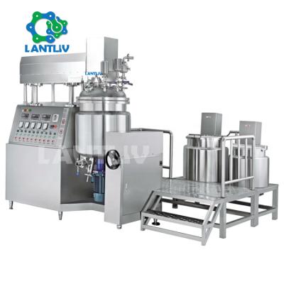 China Liquid With Suspended Solids GMP Cosmetics Making Machines 100L Vacuum Mixer Shampoo Liquid Soap Detergent Pesticide Emulsifying Homogenizing Mixer for sale