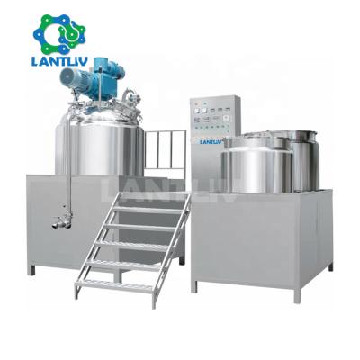 China Full Automatic 600L Viscous Liquid Mayonnaise Ointment Production Line Making Kneader Vacuum Emulsifying Mixer For Honey, Lotion, Cream for sale