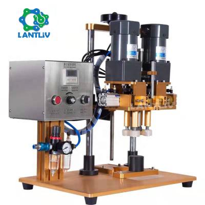 China Semi Automatic Capping Desktop Capper Spray Flip Lids Locking Beverage Lantliv Enterprise Machinery Small Screw Lid Platypus Cover Machine for sale