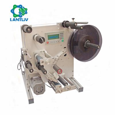 China Semi Automatic Beverage Table Top Sticker Round Bottle Labeling Machine For Cans Double Sides Labeling Machine Glass Wine PET Jar Labeler for sale