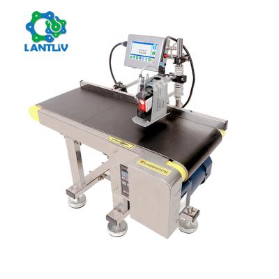 China Building Material Shops Speed ​​Mini Portable Packing Industry Conveyor Adjustable Belt With TIJ Inkjet Printer For Cosmetic Foods And Medicine Date Print for sale