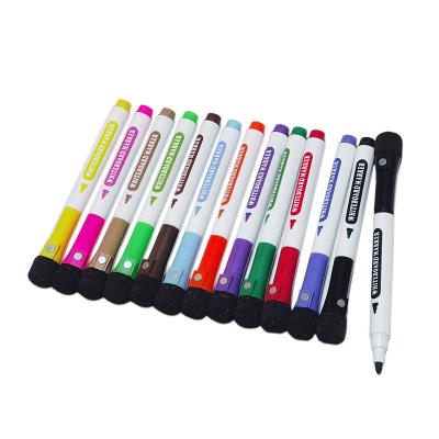 China Hot Selling 2022 Green Whiteboard and Board 12 Colors Dry Erase Whiteboard Markers with Super Magnets and Built-in Eraser for sale