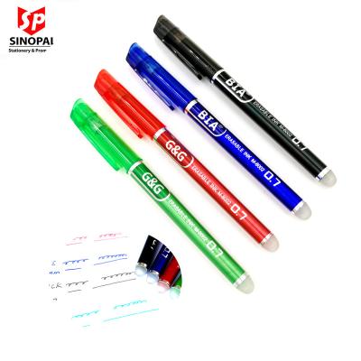 China BIA High Quality Normal 0.7mm Heat Sensitive Rubbing Gel Ink Erasable Pen With Eraser For School And Office for sale