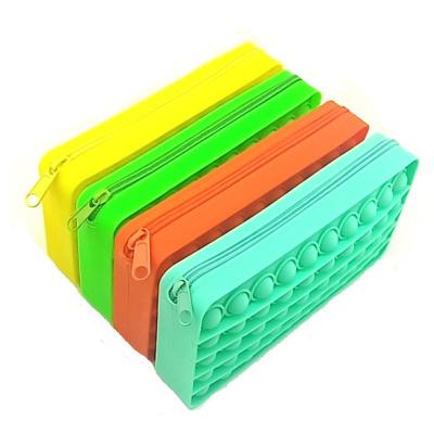 China Schools & Offices Silicon Pop It Pencil Case with Zipper for Kids, College and Office for sale