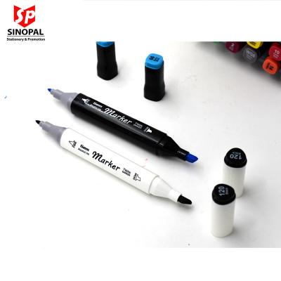 China Art Painting 12/24/36/48 Colors Dual Tip Alcohol Art Marker Pen for sale