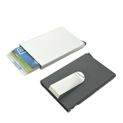 China Portable Fashion Men Card Holder RFID Blocking Aluminum ID Credit Card Wallet Cash Money Clip Card Organizer for sale