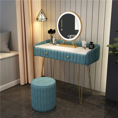 China (Other) Nordic modern minimalist adjustable and delicate marble dresser with love chair and dressing table mirror and bedside table for sale