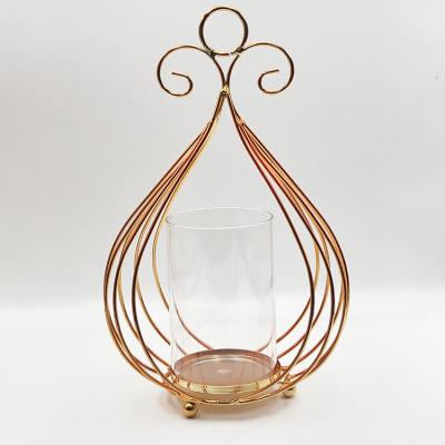 China Fruit basket home Nordic creative throw wrought iron candlestick wire iron style decoration plastic gold for sale