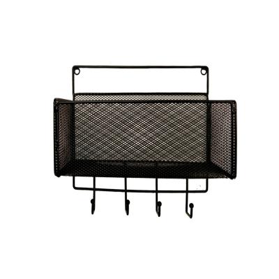 China Nordic Sustainable Wall Shelf Wire Mesh Cosmetic Shelves Kitchen Bathroom Main Hook Metal for sale