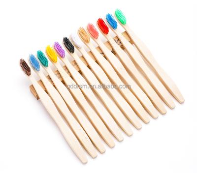 China Biodegradable High Quality Bamboo Toothbrushes Soft Stiffens Biodegradable Handle Bamboo Wooden Toothbrush for sale