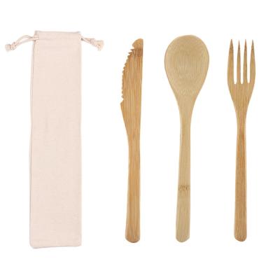 China Sustainable Biodegradable Bamboo Wooden Cutlery Eco Friendly Bamboo Utensils Travel Flatware Set for sale