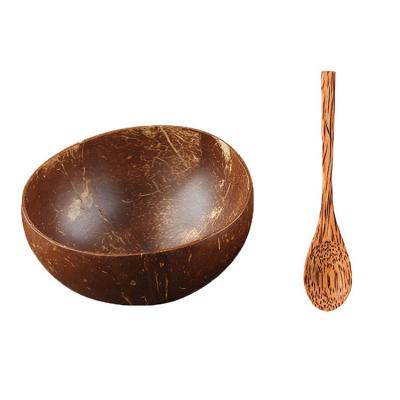 China Creative Coconut Shell Bowl Fruit Bowl Rice Noodle Fruit Salad Decoration Viable Wooden Decoration Bowl Handwork for sale