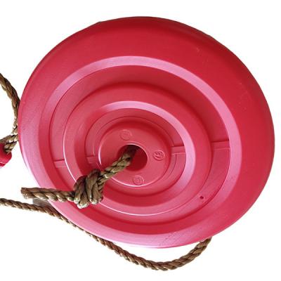 China Modern Petal Swing With Rope Green Disc Swing Outdoor Kids Play Swing With Round Disc for sale