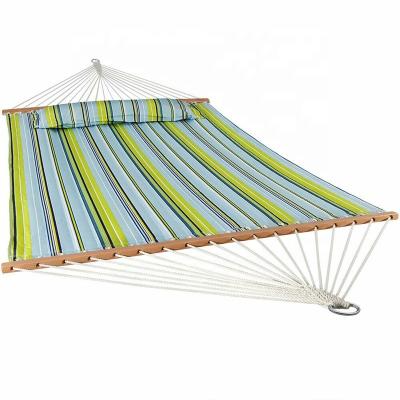 China Durable Double Hammock Swing Quilted Fabric Portable Hammocks With Pillow for sale