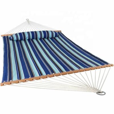 China Durable Quilted Fabric Double Hammock with Spreader Bars &Pillow for Indoor Outdoor Patio Backyard Porch Use for sale