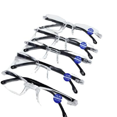 China Cheap Retractable Rimless Glasses Diamond Rimless Anti Blue Light Vintage Reading Glasses New Blocking For Men's Eyewear for sale