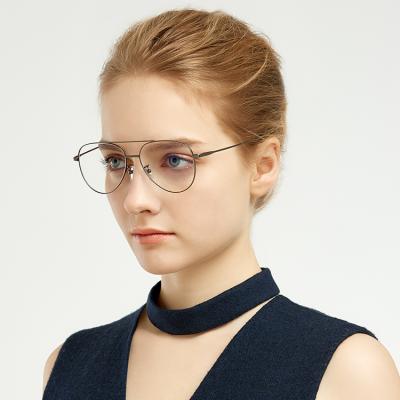 China Optical Glasses For Myopia China Factory Fashion Adult Customized Multicolor Double Bridges Metal Glasses for sale