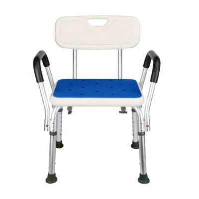 China Convenient High Quality Portable Adjustable Medical Bathroom Seat With Armrests And Back For Elderly Disabled Shower Safety Chair for sale